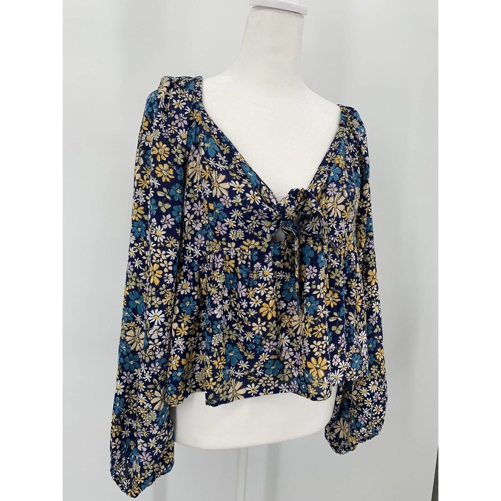 Patrons of Peace Floral Blouse - Blue and Yellow